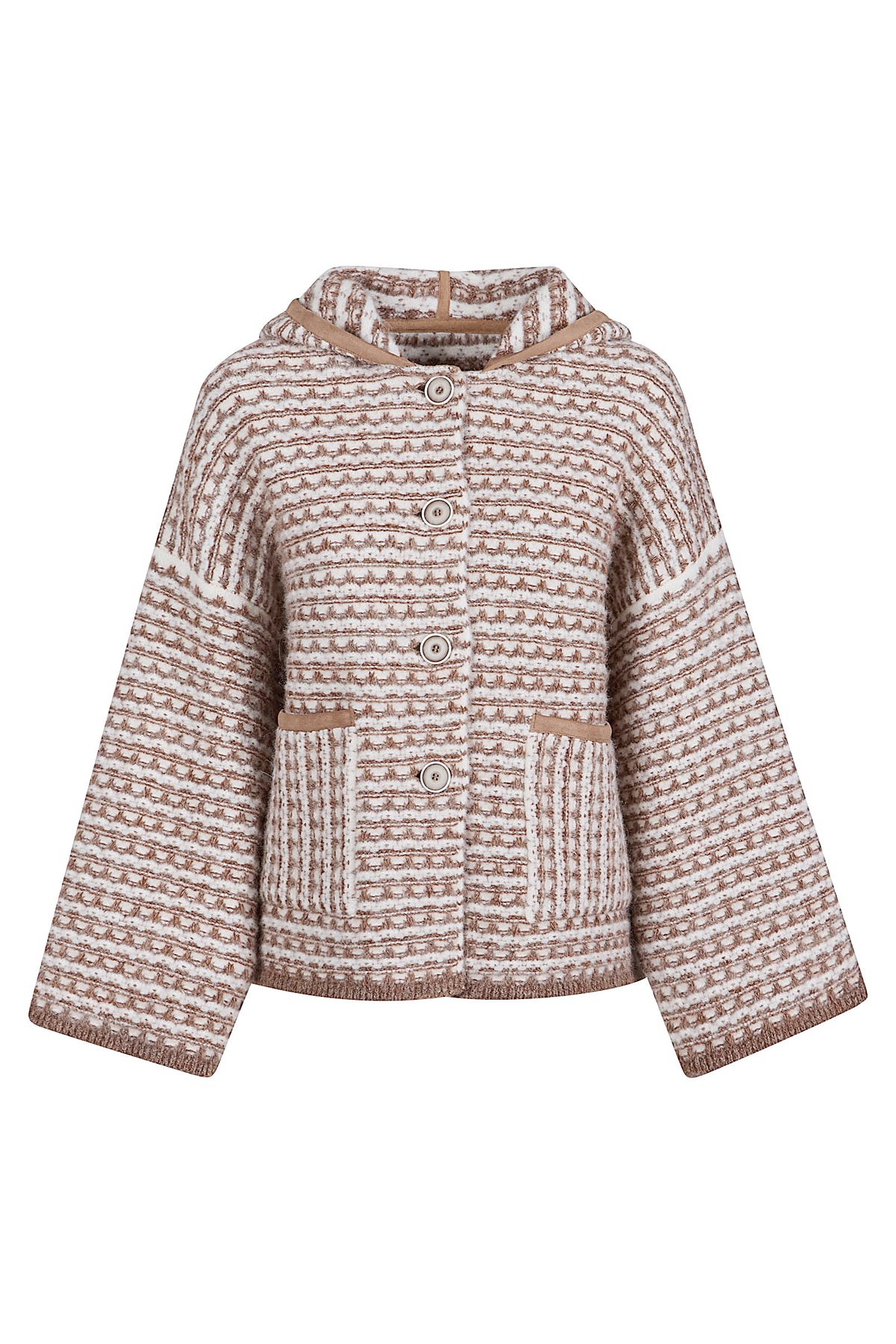 PUROTATTO Strickjacke mit Kapuze