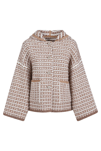 PUROTATTO Strickjacke mit Kapuze