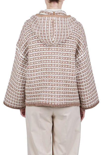 PUROTATTO Strickjacke mit Kapuze