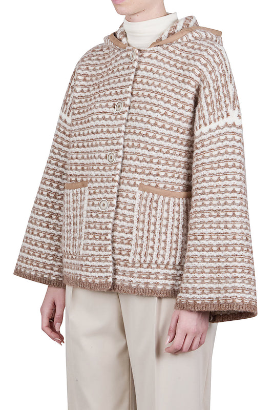 PUROTATTO Strickjacke mit Kapuze